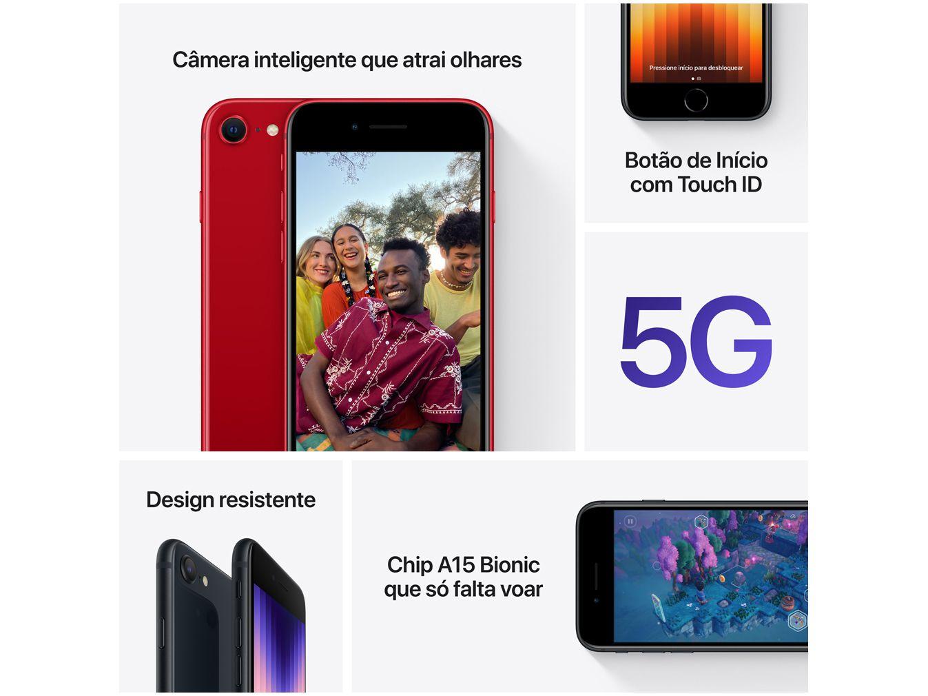 Apple iPhone SE 3ª geração 64GB Meia-noite 4,7”