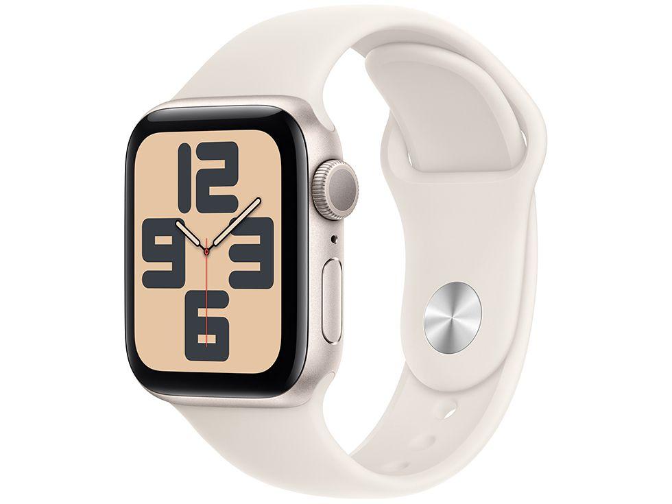 Apple Watch SE GPS Caixa Estelar de Alumínio 40mm Pulseira Esportiva Estelar P/M