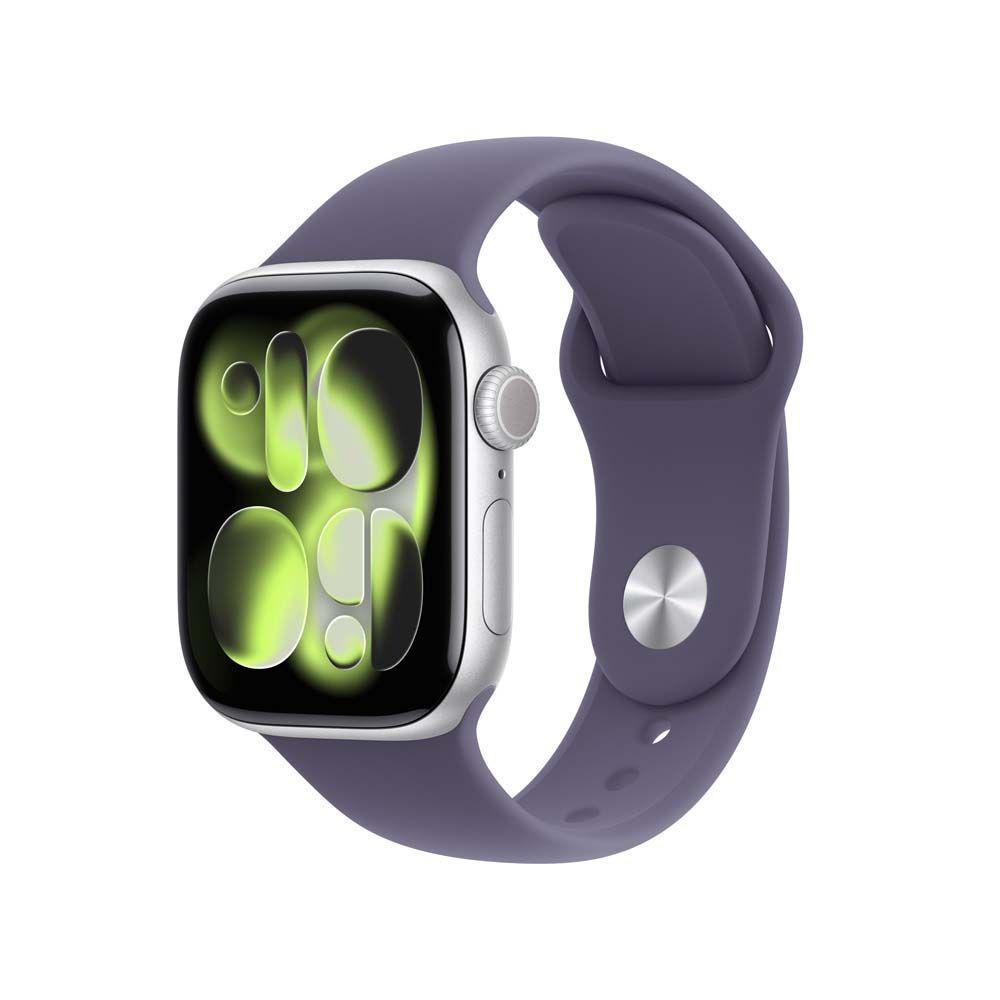 Apple Watch Series 11 GPS Caixa Prateada de Alumínio 42mm Pulseira Esportiva Roxo-névoa M/G