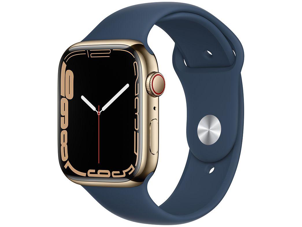 Apple Watch Series 7 45mm GPS + Cellular Dourada Aço Inoxidável