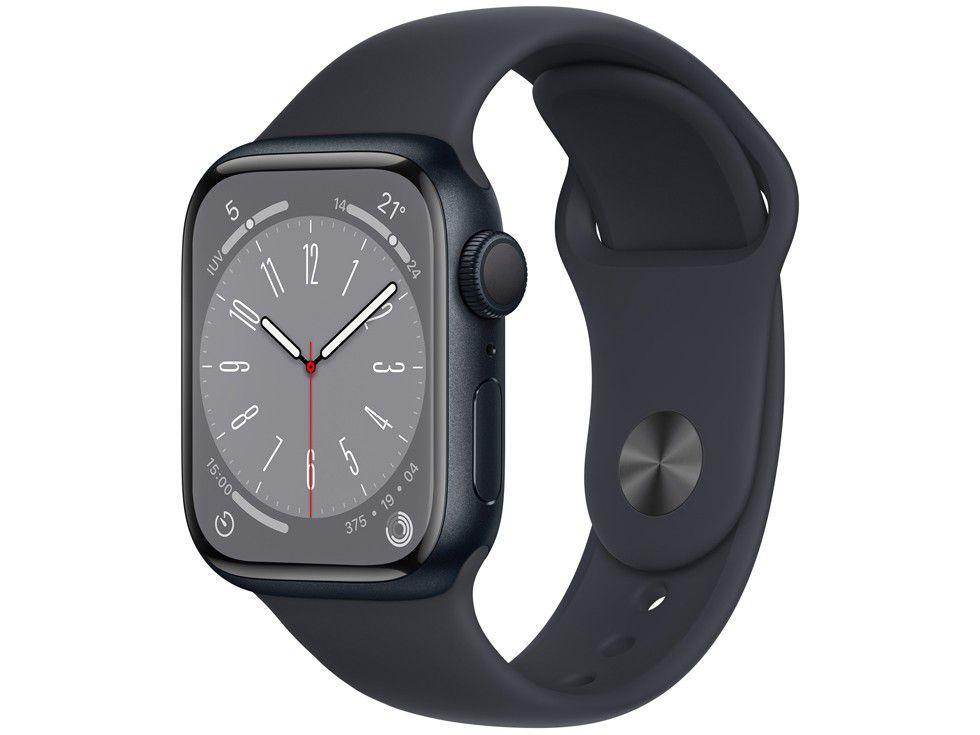 Apple Watch Series 8 41mm GPS Caixa Meia-noite Alumínio Pulseira Esportiva Meia-noite