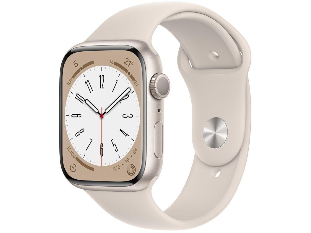 Apple Watch Series 8 45mm GPS Caixa Alumínio Estelar Pulseira Esportiva Estelar