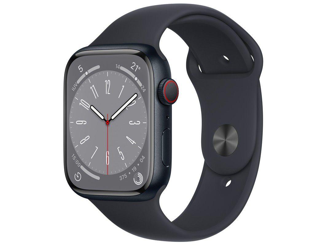 Apple Watch Series 8 45mm GPS + Cellular Caixa Meia-noite Apple Watch Series 8 45mm GPS + Cellular Caixa Meia-noite