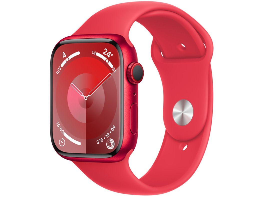 Apple Watch Series 9 GPS + Cellular Caixa (PRODUCT)RED de Alumínio 45mm Pulseira Esportiva (PRODUCT)RED M/G