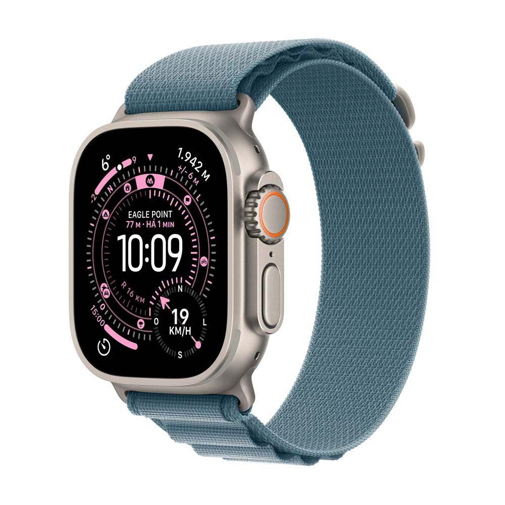 Apple Watch Ultra 3 GPS + Cellular Caixa Natural de Titânio 49mm Pulseira Loop Alpina Azul-clara G