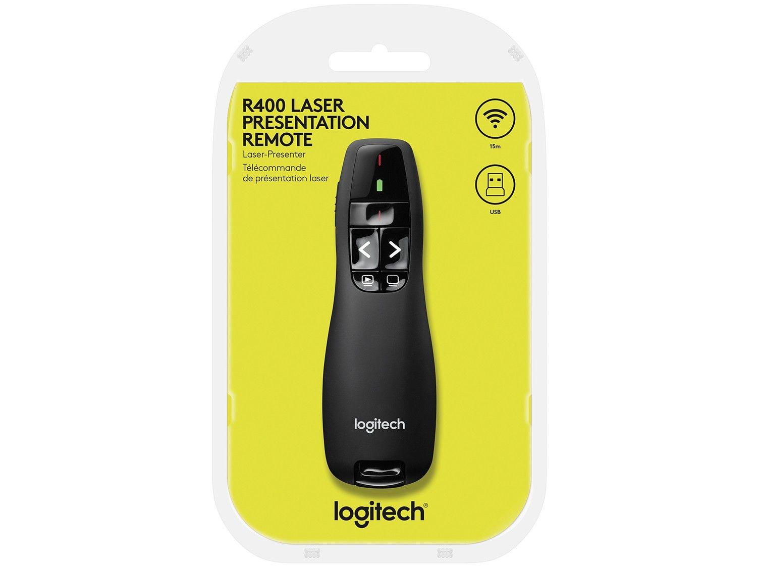 Apresentador sem Fio Logitech R400 com Laser USB