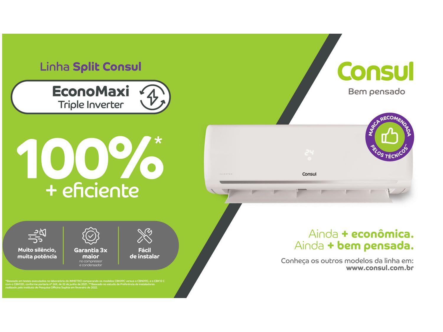 Ar-condicionado Split 22.000 BTUs Consul Triple Inverter Frio CBL22CB