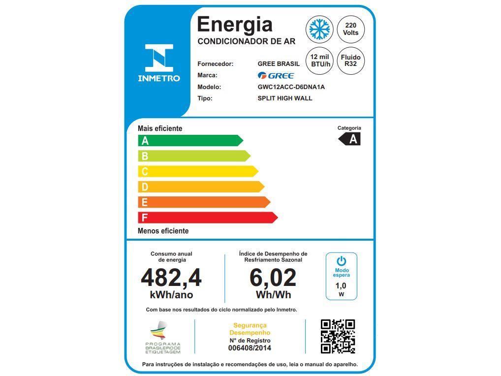 Ar-condicionado Split Gree Inverter 12.000 BTUs Frio Wi-Fi G-Diamond