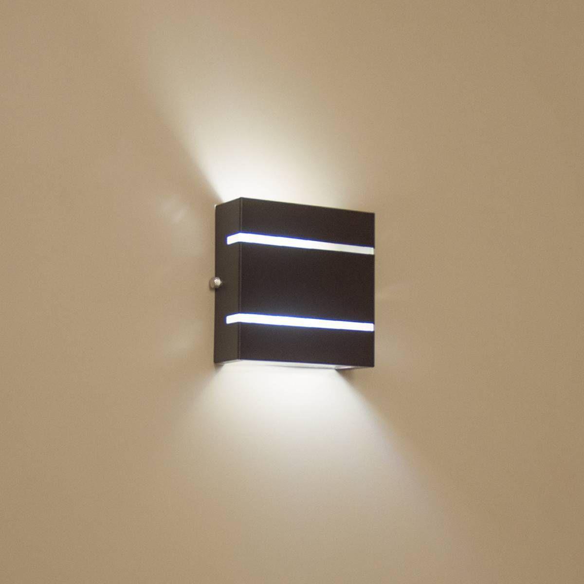 Arandela 2 Focos C/ Frisos E Fachos Externa Parede Muro Slim Lcg