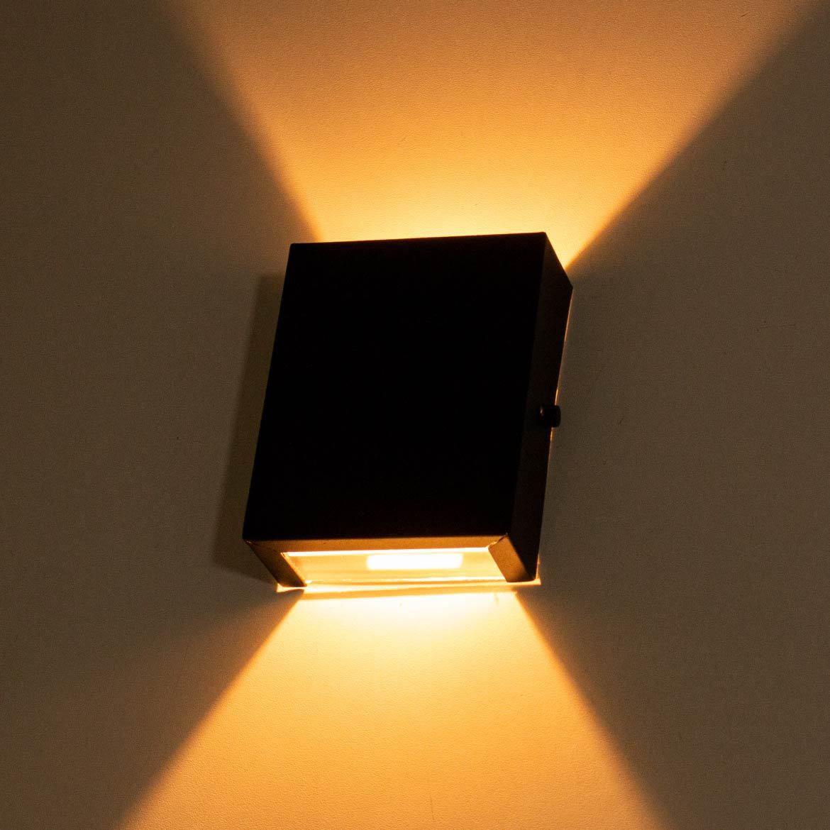 Arandela Slim 2 Focos Preta Parede Muro Interna Externa St1597 Starlumen Luminária de Parede