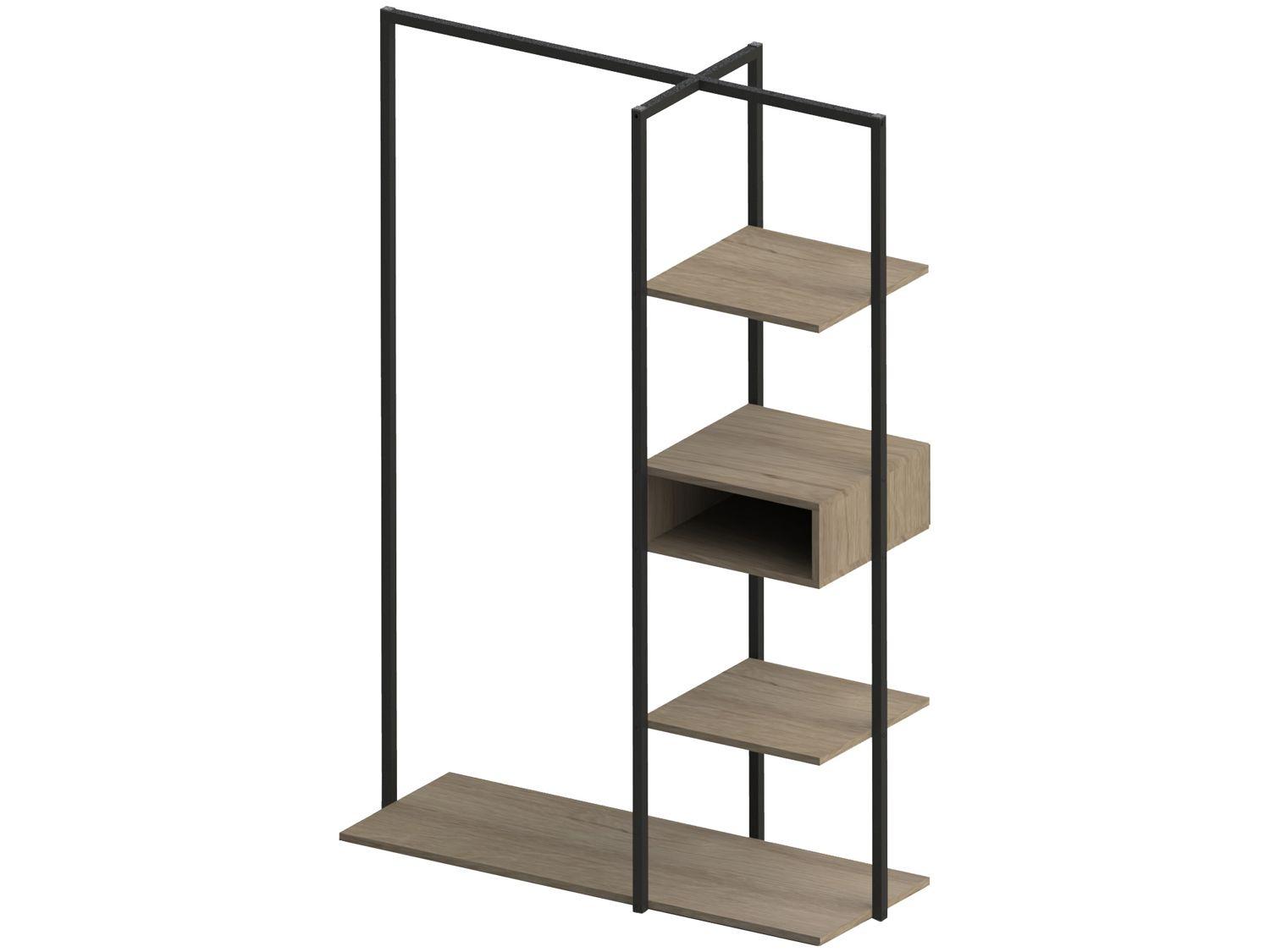 Arara de Roupas de Madeira Preto Multivisão Urbana