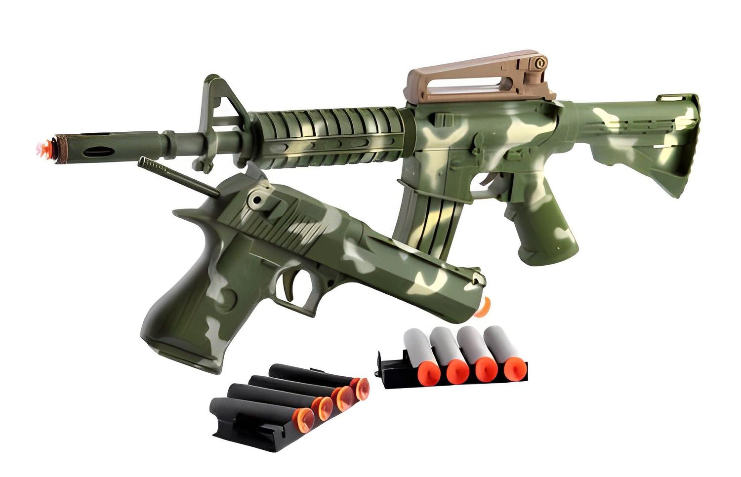 Arminha de Brinquedo do Tipo Nerf Lança Dardos Militar Camuflada