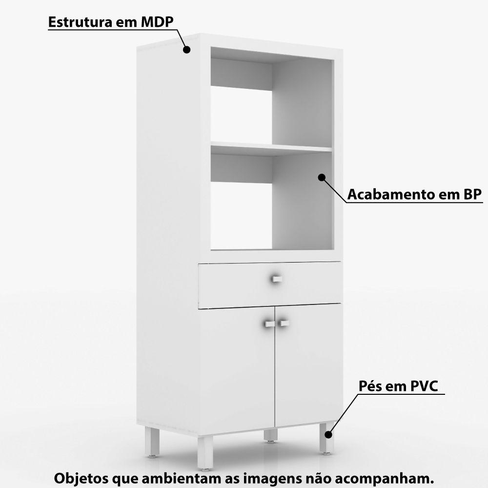 Armário 2 Portas para Forno/Microondas com 1 Gaveta BL3305 - Branco