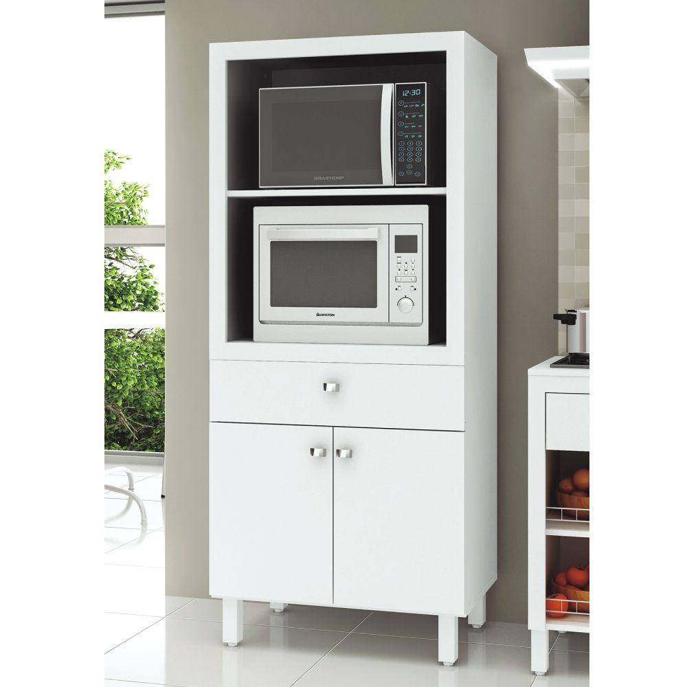 Armário 2 Portas para Forno/Microondas com 1 Gaveta BL3305 - Branco