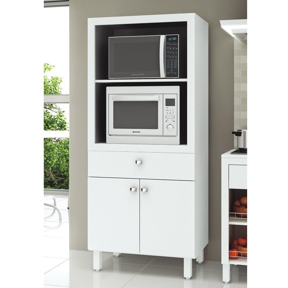 Armário 2 Portas para Forno/Microondas com 1 Gaveta BL3305 Branco