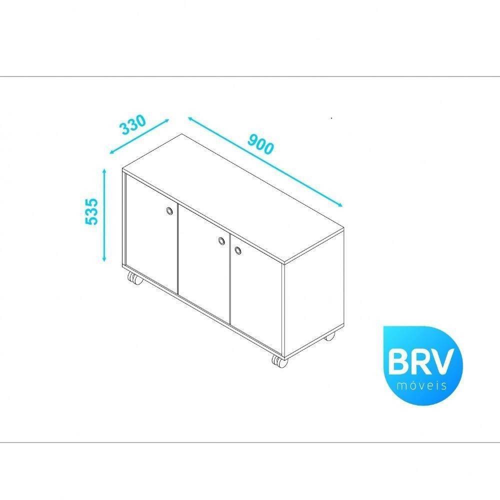 Armário brv móveis bho 25 com 3 portas e rodízios Armario 3 Portas Branco Preto Bho 25 63 Brv Moveis Outros Moveis Magazine Luiza