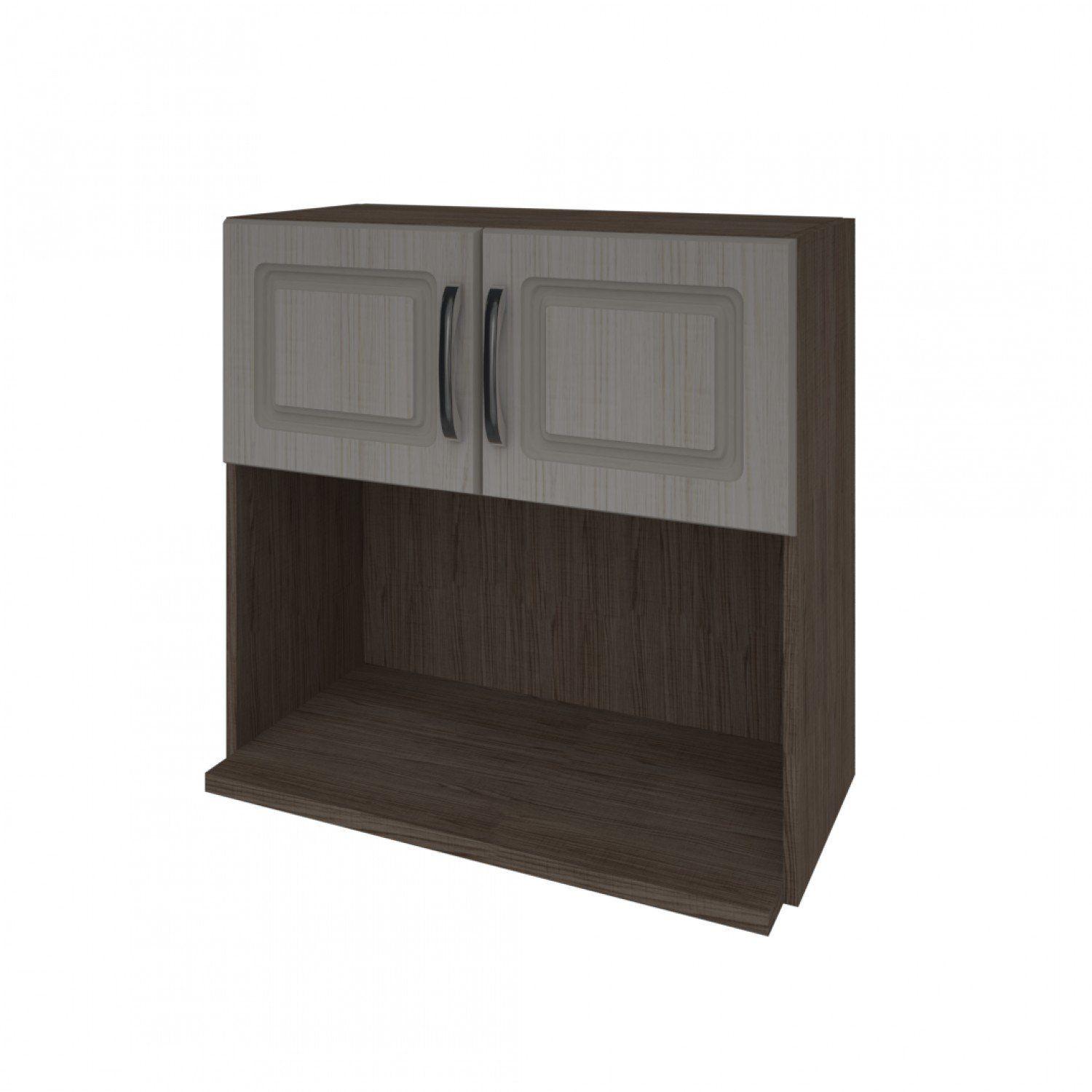 Armário Aéreo 2 Portas para Microondas 70cm Nora Indekes Nogal Salina