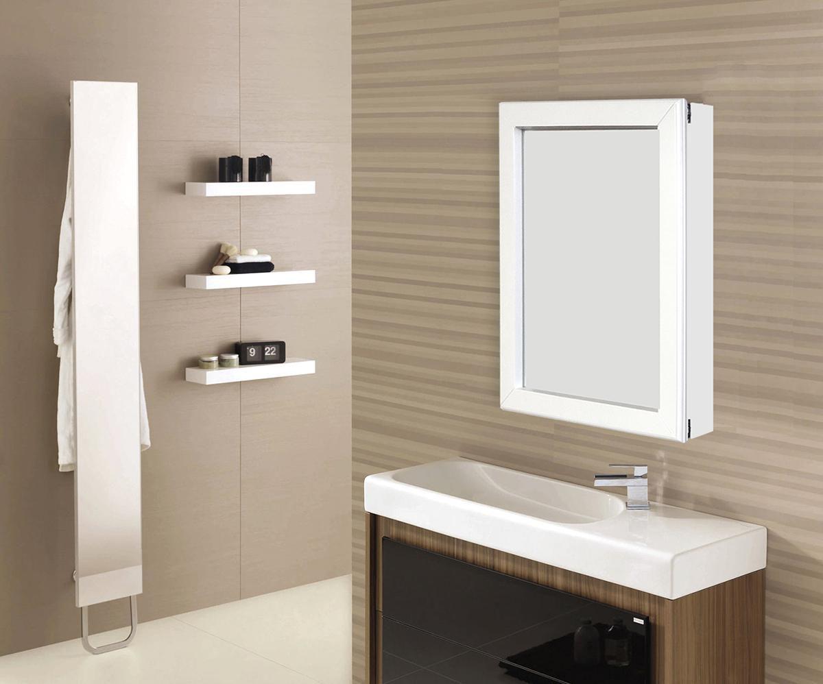Armário Aéreo para Banheiro com Espelho Espelheira Branco Formalivre Outros Móveis