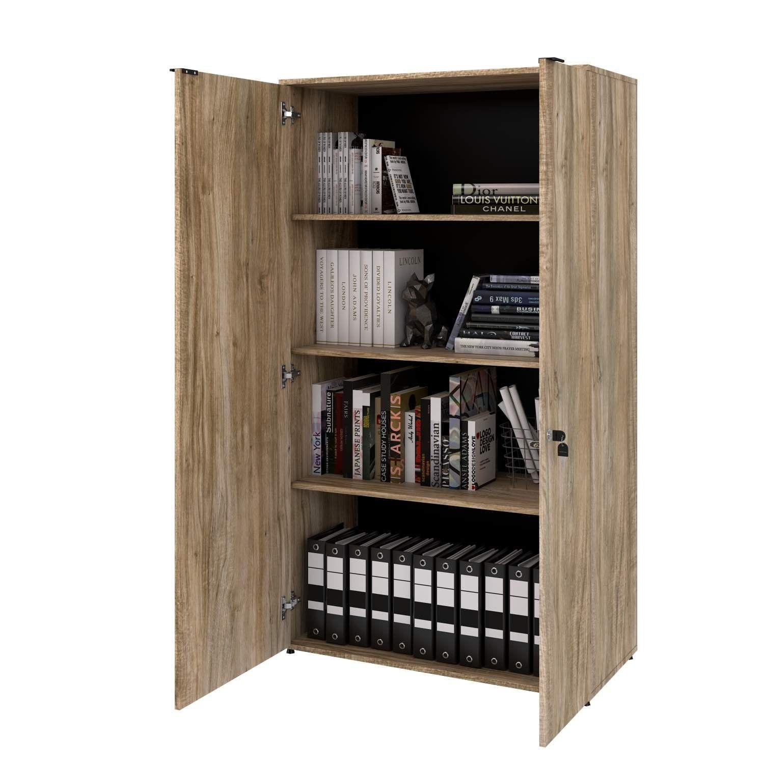 Armário Alto Fechado 2 Portas Kuaf90 Kuadra Espresso Móveis Carvalho