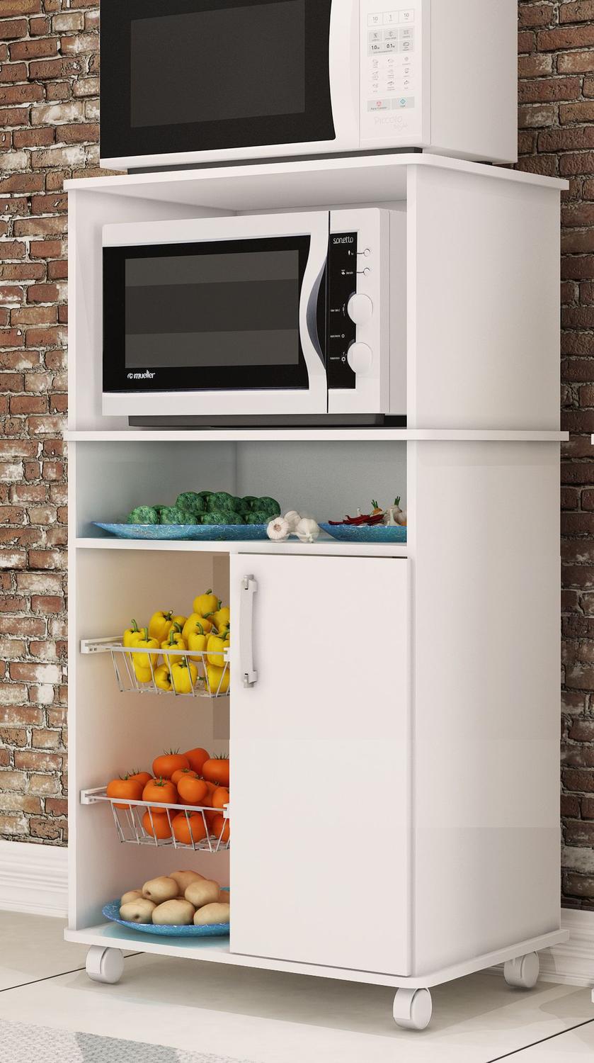 armário aéreo branco em cozinha compacta