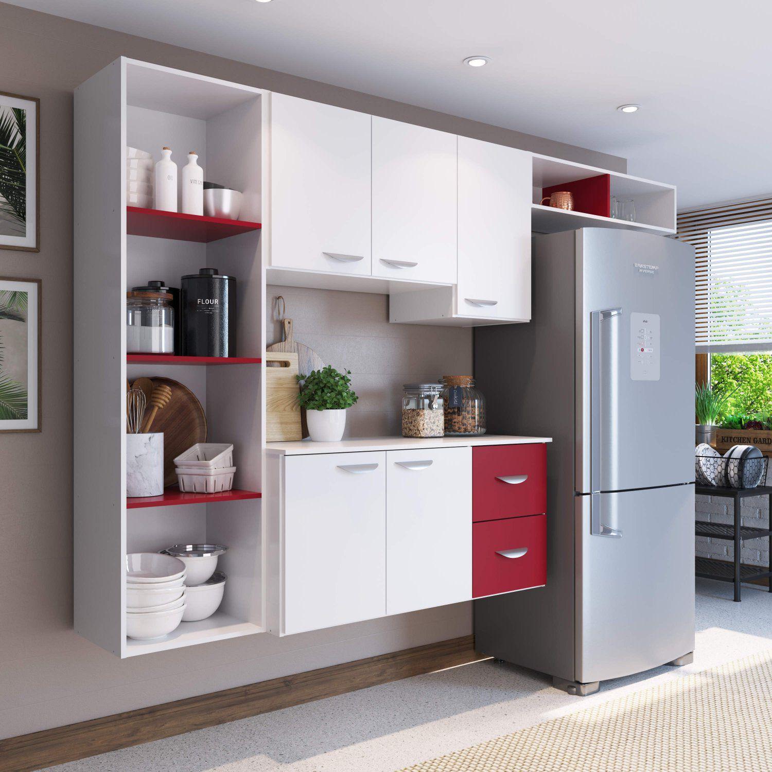 Armário de Cozinha Compacta com 5 Portas Anabela Espresso Móveis