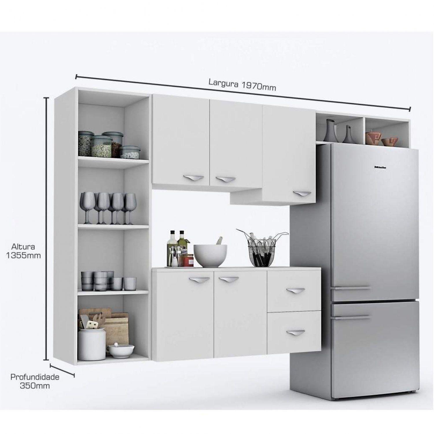 Armário de Cozinha Compacta 4 Peças 5 Portas Anabela Espresso Móveis