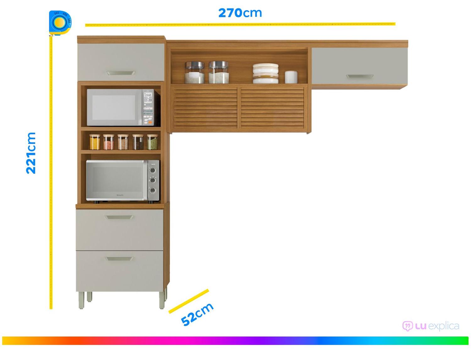 Armário de Cozinha Compacta Nesher Realeza Nicho para