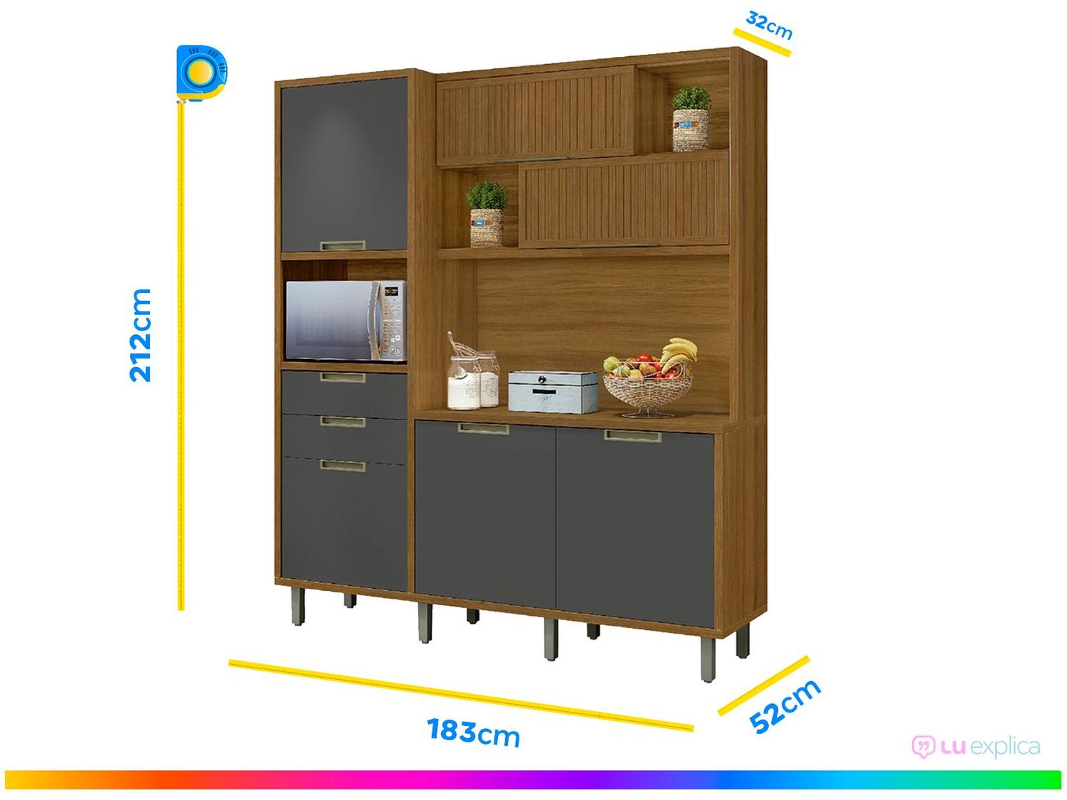 Armário de Cozinha Completa Nesher Loft Imperatriz
