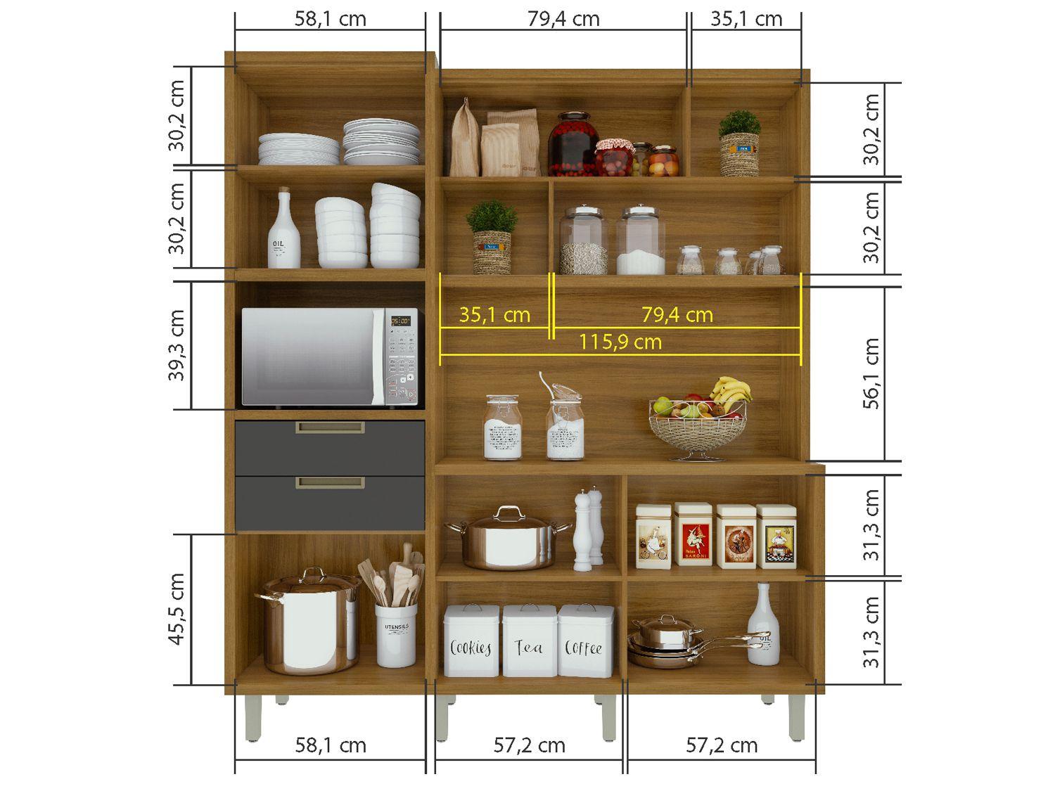 Armário de Cozinha Completa Nesher Loft Imperatriz