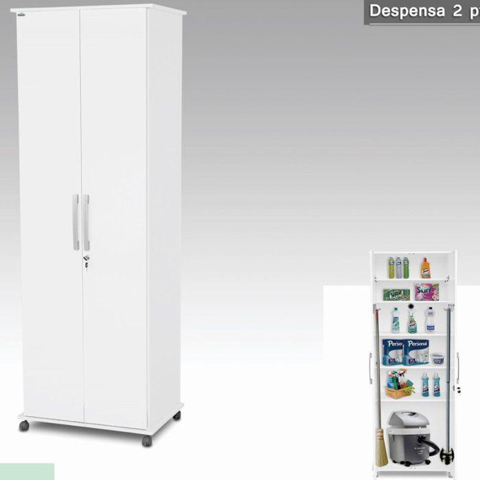 Armário Despensa 02 Portas Branco - Moveispar - Armário Multiuso