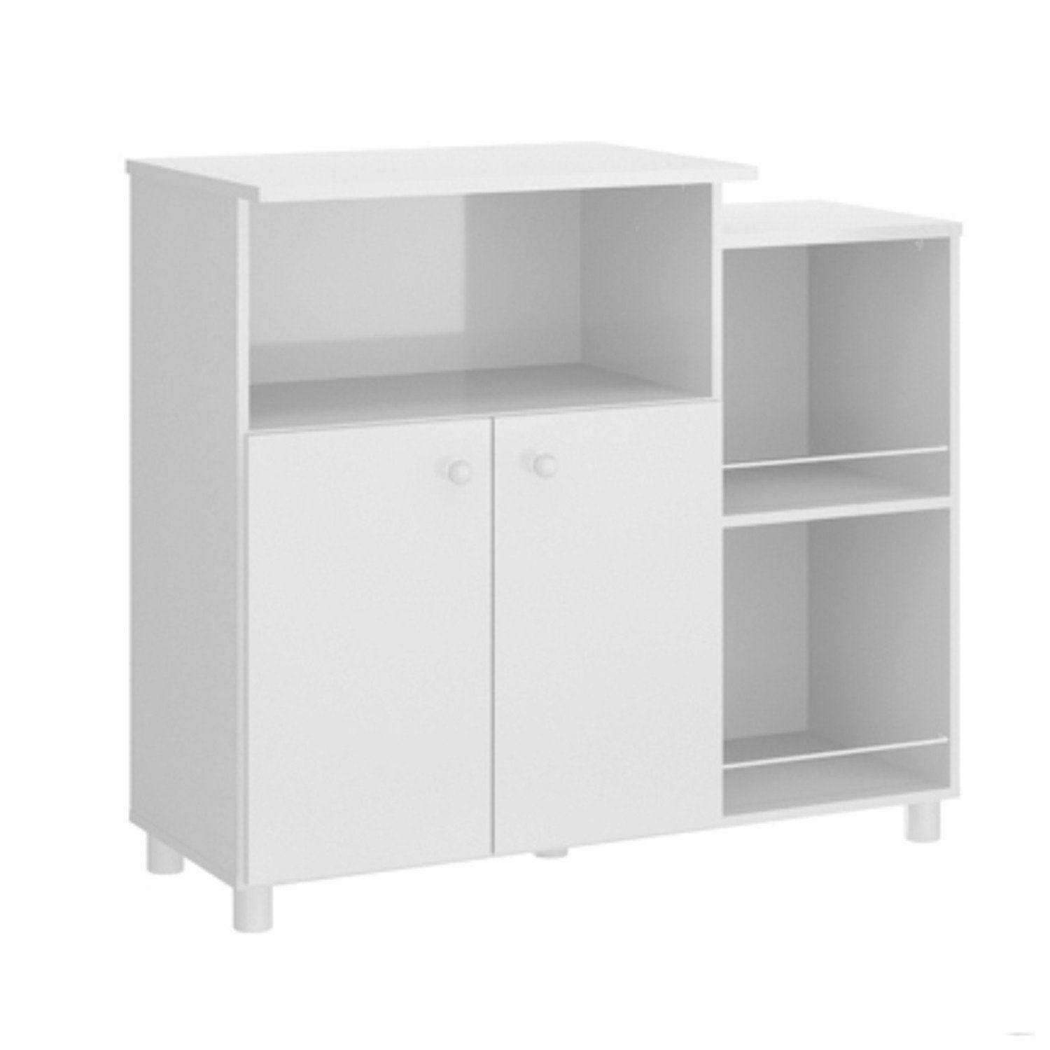 Armário Fruteira 2 Portas com Nicho Espresso Móveis Branco - Armário de