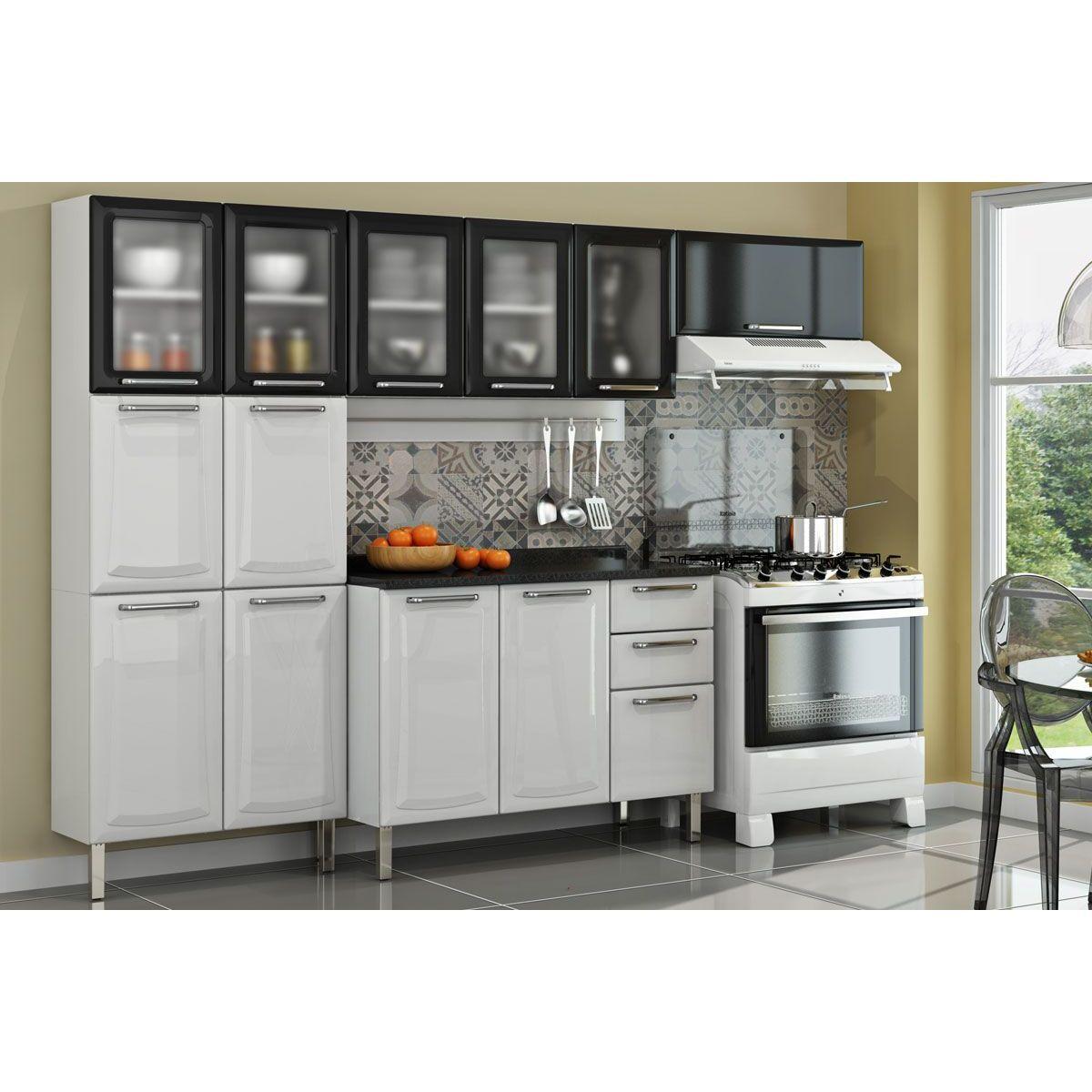 Armário Itatiaia Aéreo Tarsila IPV3-120 Aço Branco/Preto - Armário de ...