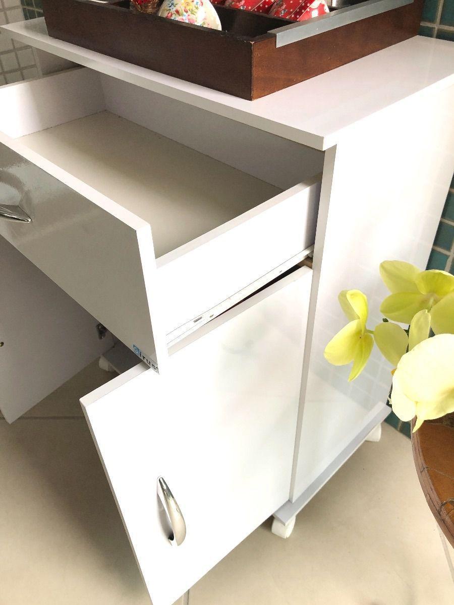 Armário Microondas Balcão Cozinha 2 Portas Gaveta Bebedouro Multiuso