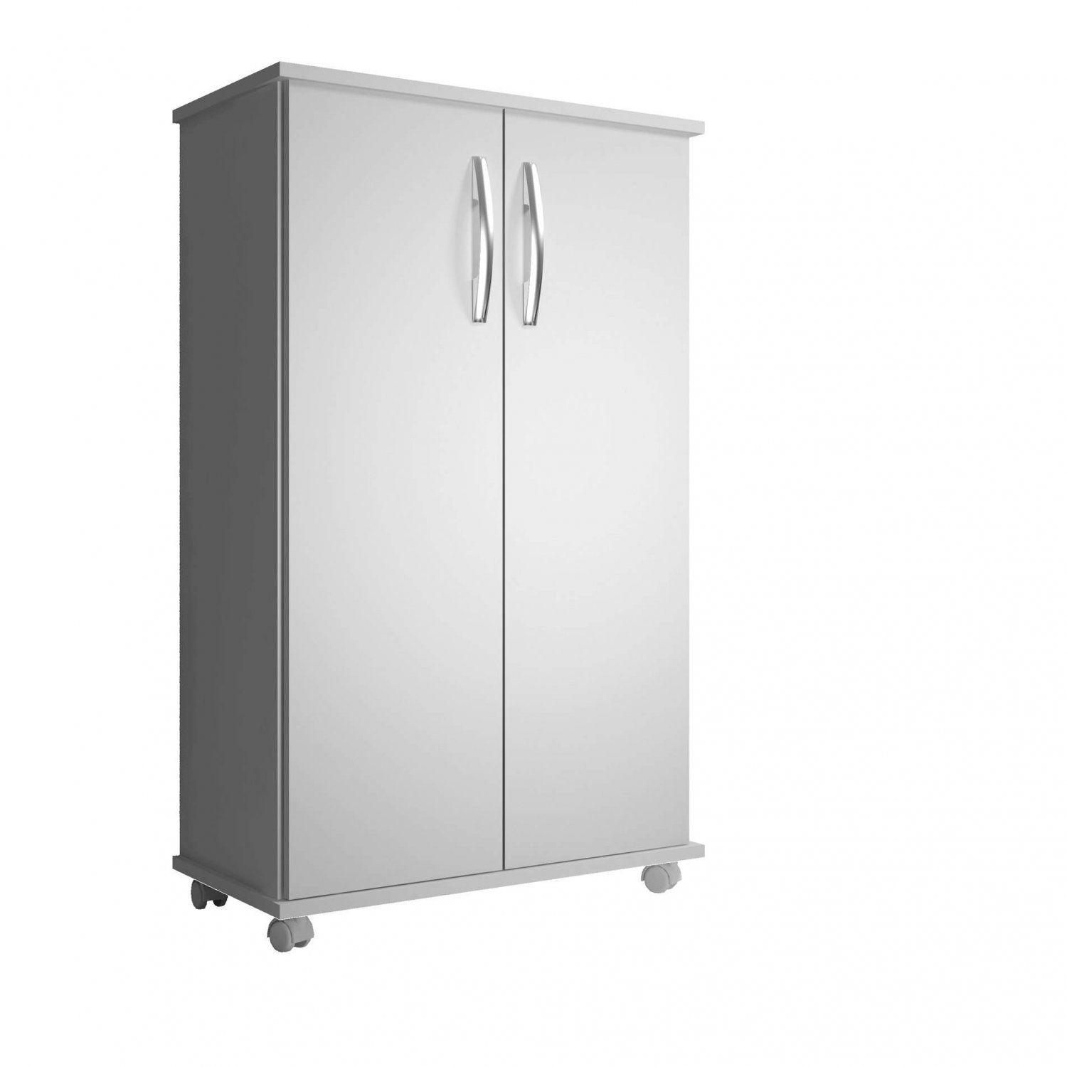 Armário Multiuso 2 Portas 4 Prateleiras Berlim Espresso Móveis Branco