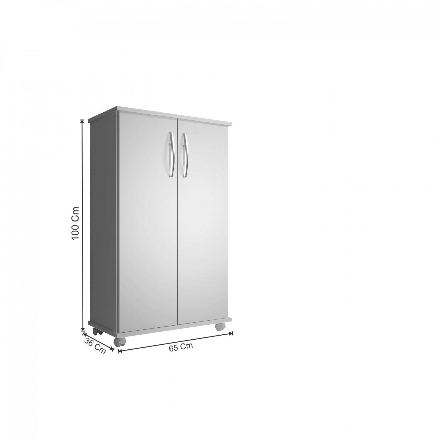 Armário Multiuso 2 Portas 4 Prateleiras Berlim Espresso Móveis Branco