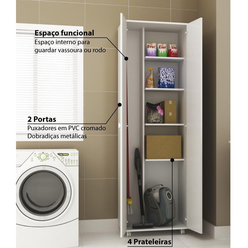 Armário Multiuso 2 Portas para Lavanderia AM3101 - Branco - Tecno