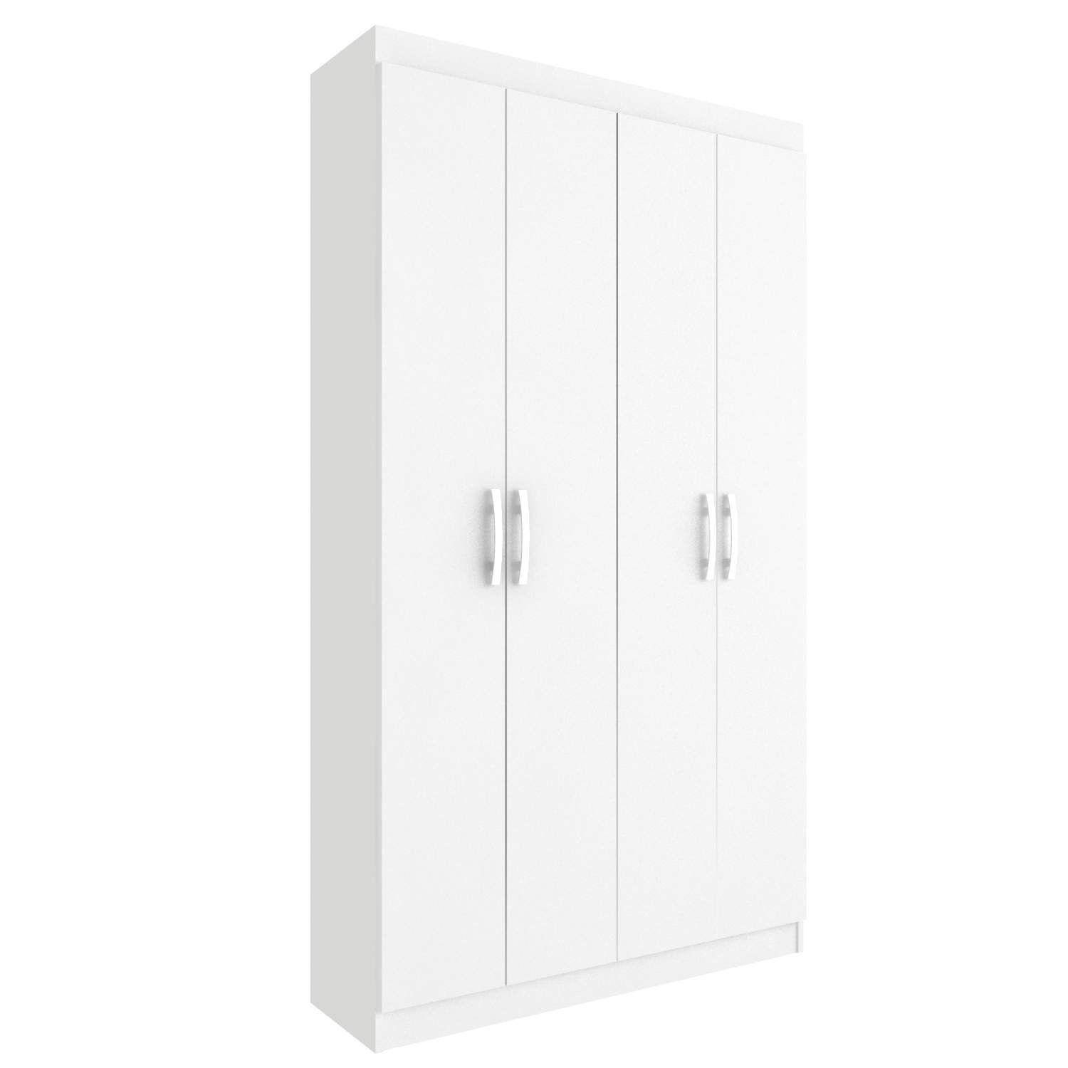 Armário Multiuso 4 Portas 8 Prateleiras Milão Espresso Móveis Branco