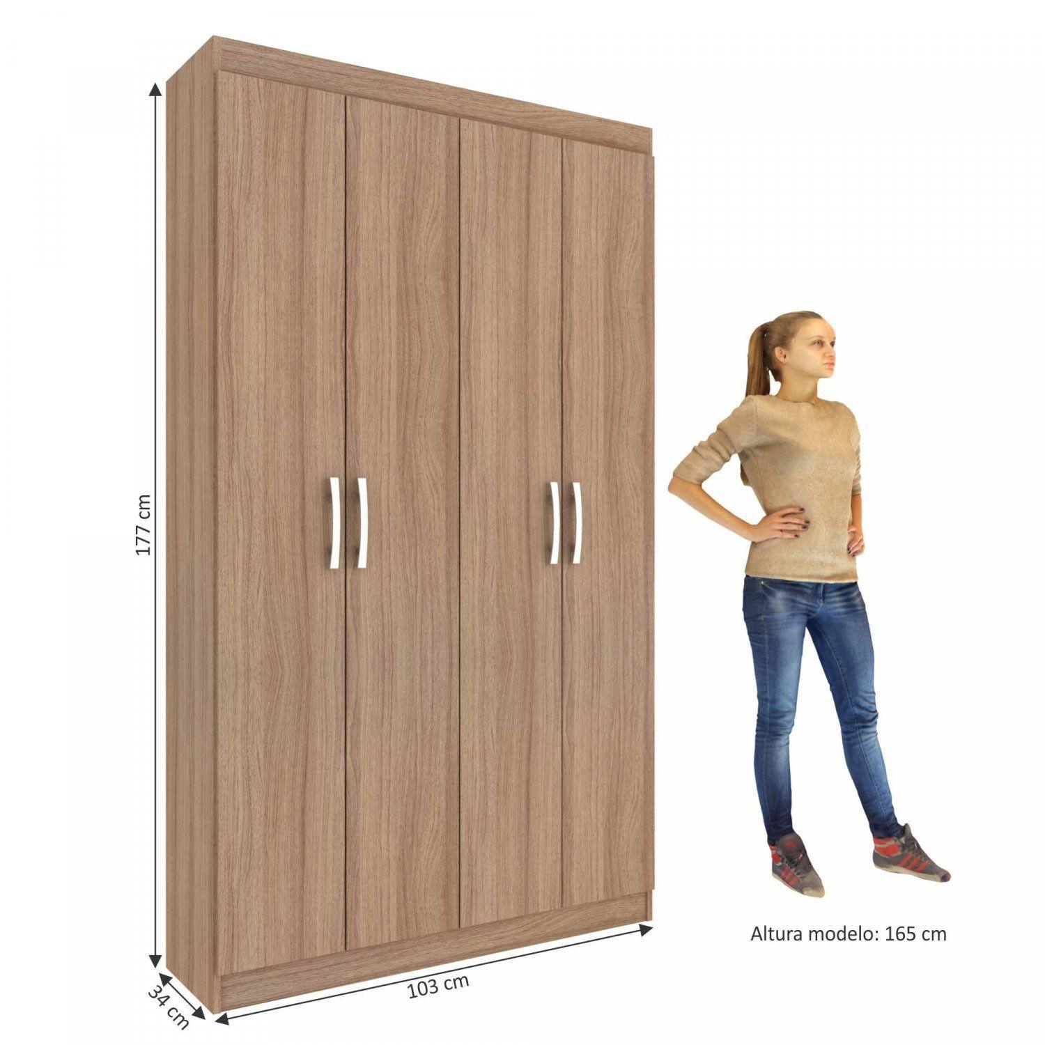 Armário Multiuso 4 Portas 8 Prateleiras Milão Espresso Móveis - Armário