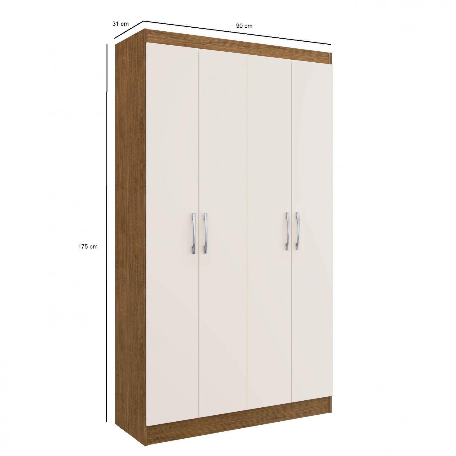 Armário Multiuso 4 Portas Dueto 5000 Móveis Doripel Off White/Nogueira