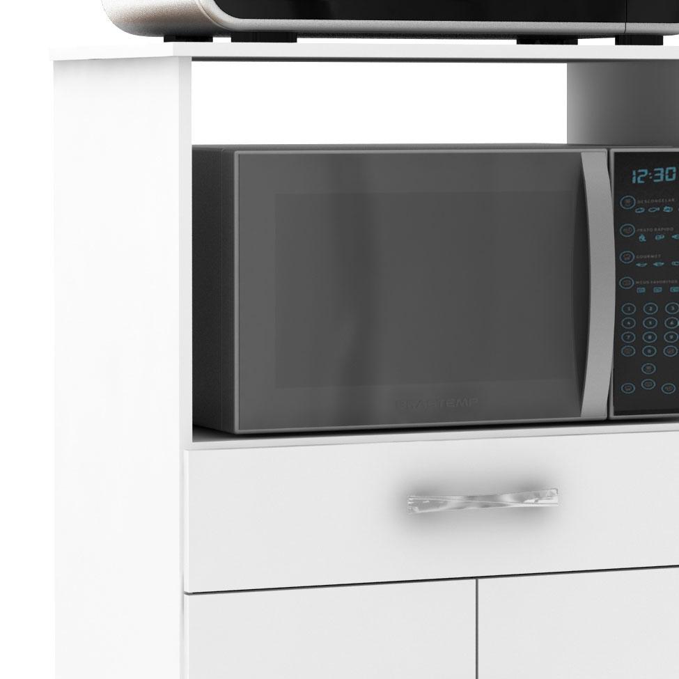Armário para Micro-ondas Valencia 2 PT 1 GV Branco - Doripel - Armário