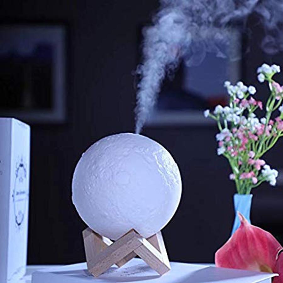 humidifier aroma umidificador 880ml lkj ultrasonic aromatizador luminaria luchtbevochtiger difusor luftbefeuchter aromatherapy maanlamp mondlampe maan 13cm voet standen diameter humidificador