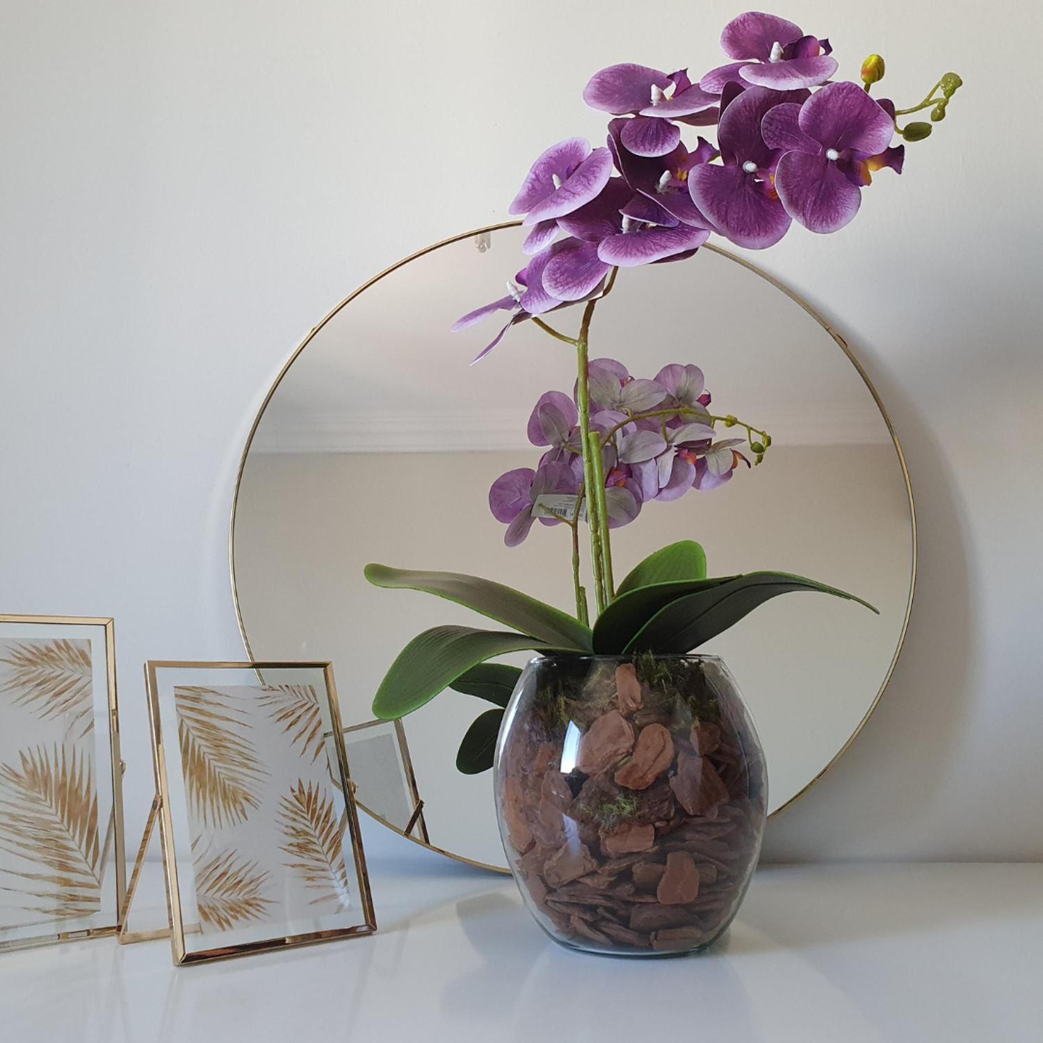 Arranjo Artificial Orquídea Roxa Decorativa Para Casa Com Vaso de Vidro -  Game Gramas - Plantas Artificiais - Magazine Luiza