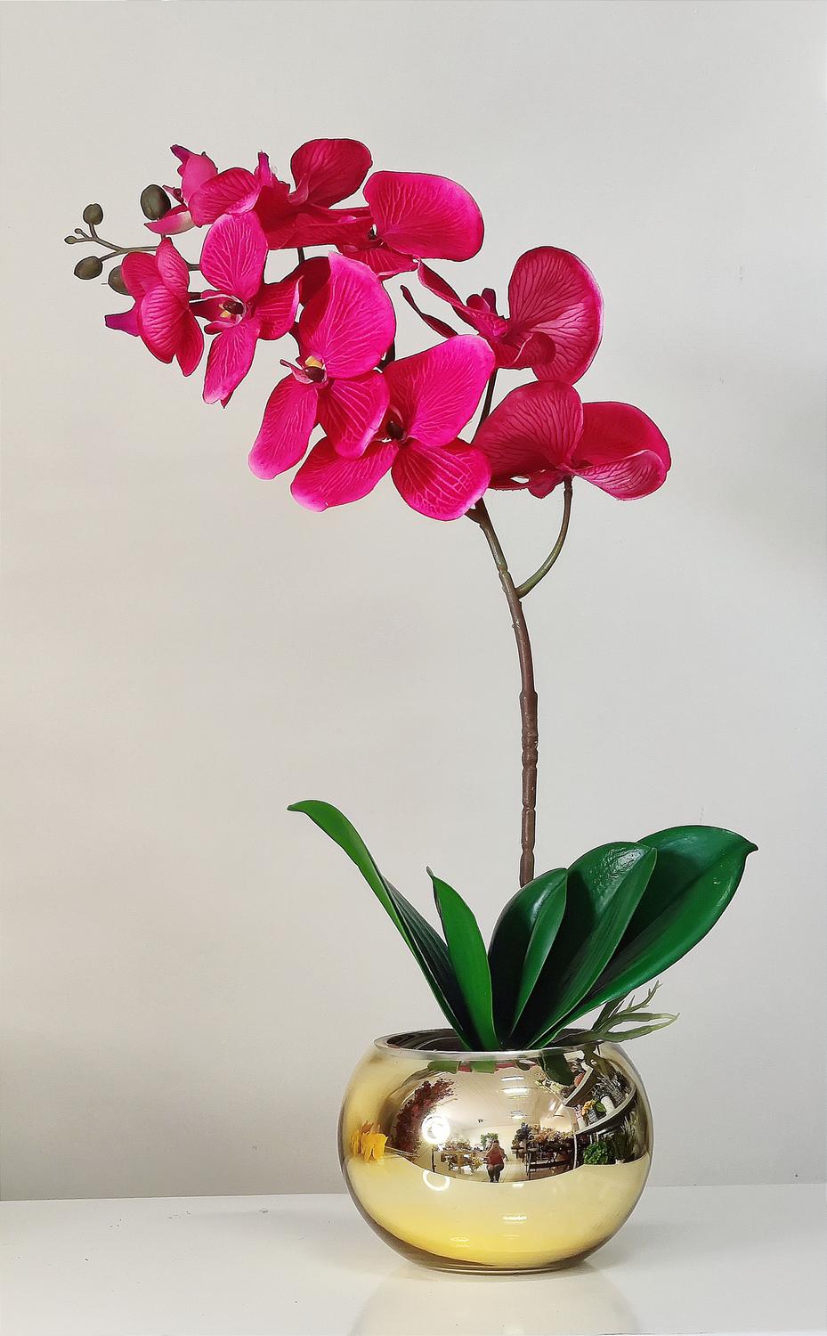 Arranjo De Flores Orquídea Pink Vaso Espelhado Ouro - La Caza Store -  Flores Artificiais - Magazine Luiza