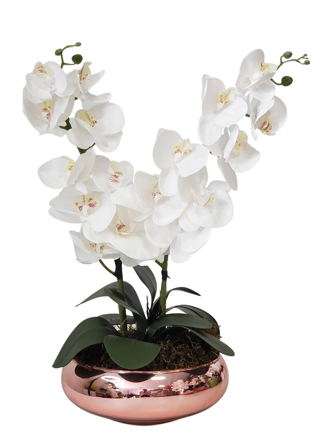 Arranjo De Mesa 2 Orquídea Artificial Flor Branca - La Caza Store -  Arranjos de Flores - Magazine Luiza