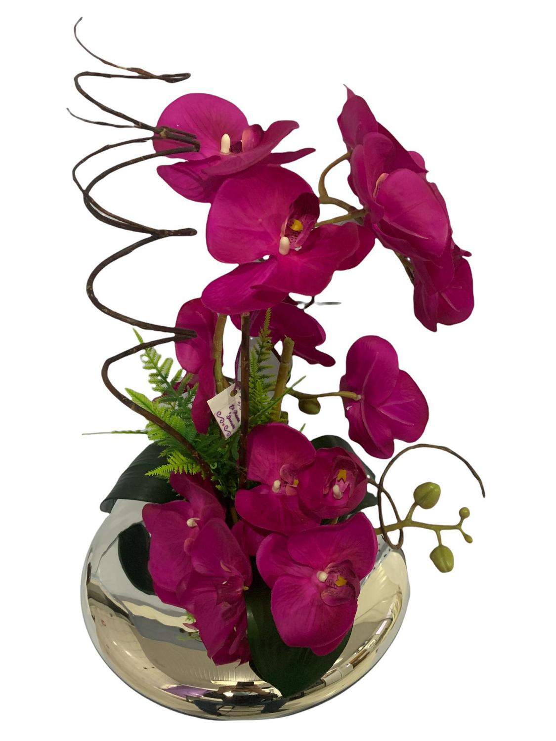 Arranjo de Orquidea Rosa pink c/3 hastes vaso espelhado - Decoracoes -  Flores Artificiais - Magazine Luiza