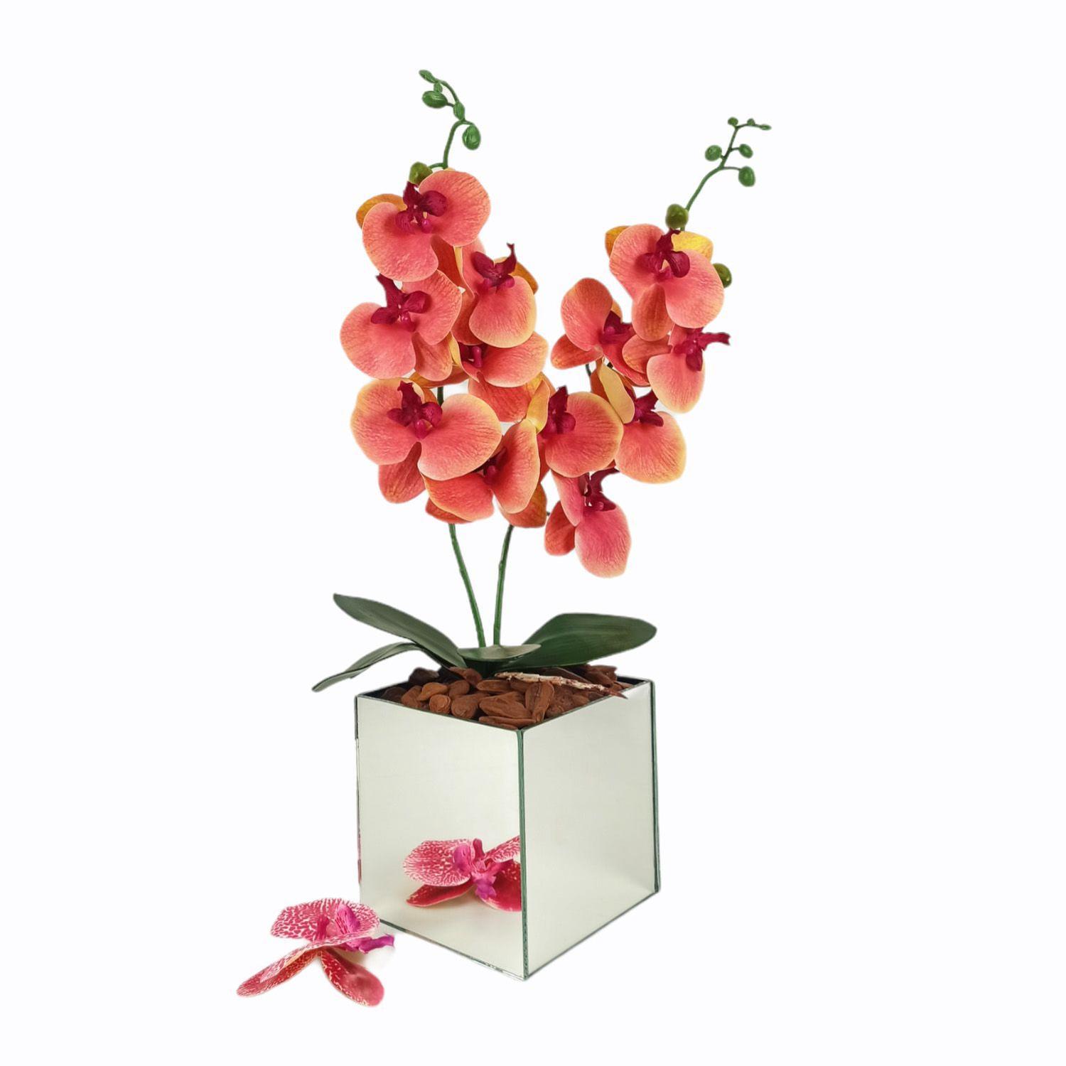 Arranjo Duas Orquídeas Artificiais no Vaso espelhado - LylHome - Flores  Artificiais - Magazine Luiza