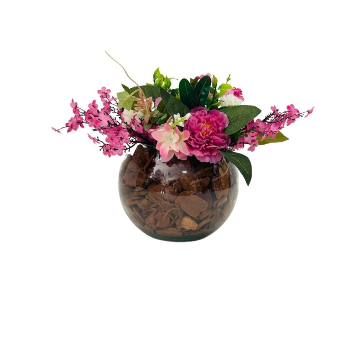 Arranjo Flores Artificiais Rosas Com Vaso De Vidro - La Caza Store -  Arranjos de Flores - Magazine Luiza
