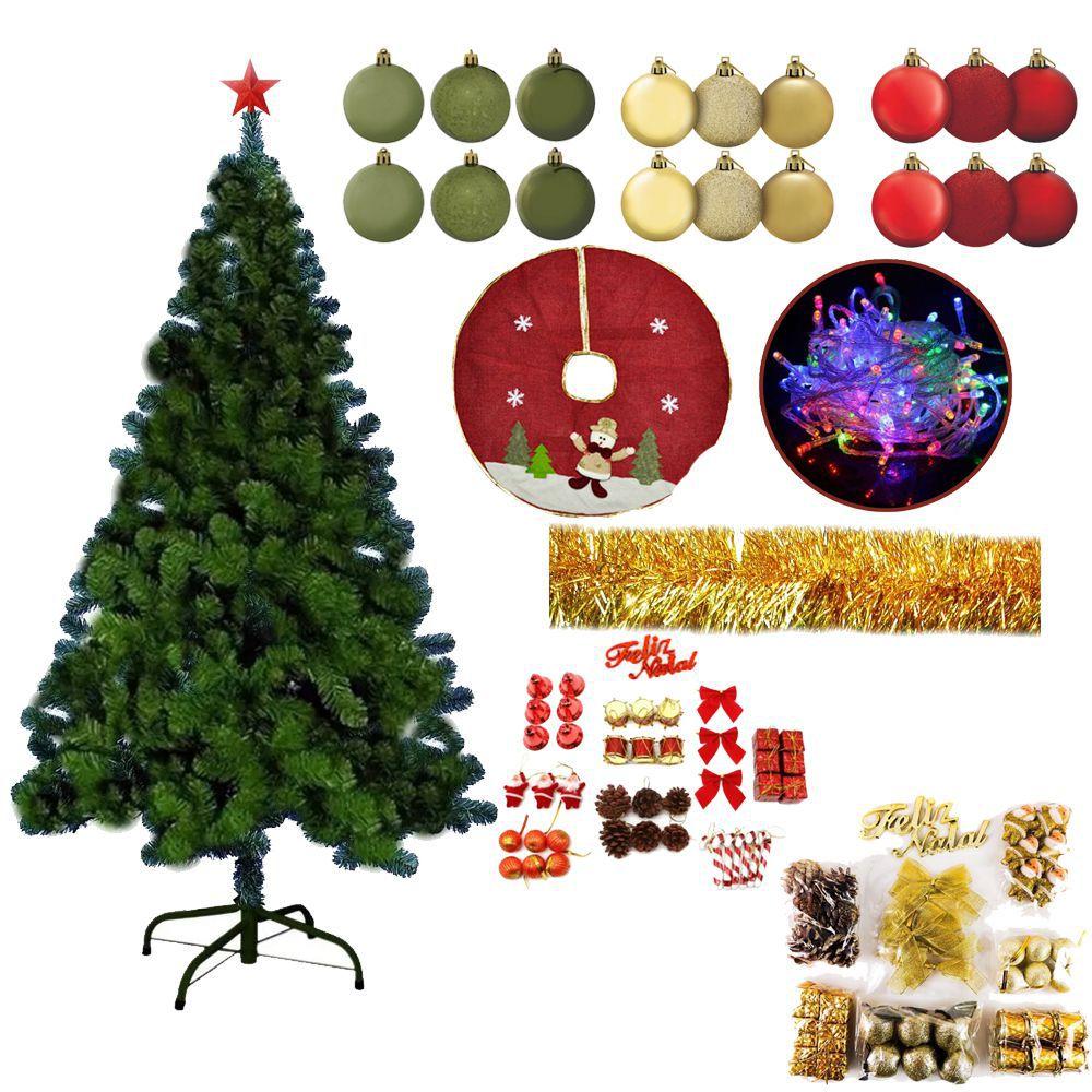 Árvore De Natal 2,10 Verde 800 Galhos Pinheiro Decorada 137 Enfeite Pisca  Led 110v - Master - Árvore de Natal - Magazine Luiza