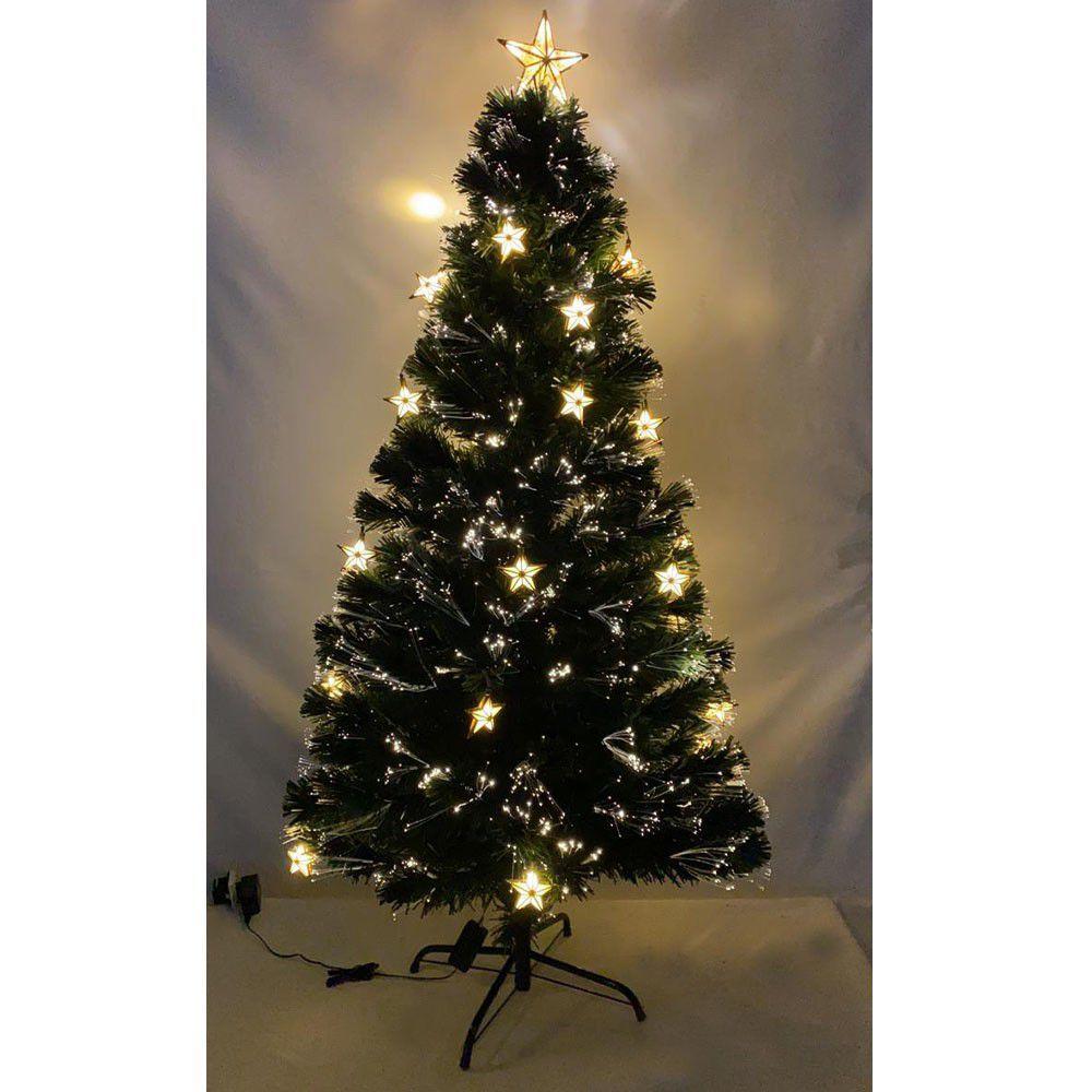 Arvore de Natal Fibra Ótica 1 metro 20 cm NatalinoDecoração com Estrela Led  Branco Quente - Economia Solar - Árvore de Natal - Magazine Luiza