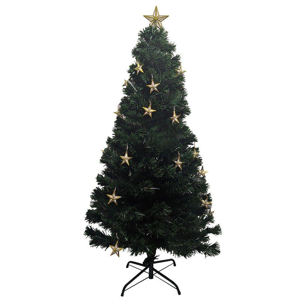 Arvore de Natal Fibra Ótica 1 metro 20 cm NatalinoDecoração com Estrela Led  Branco Quente - Economia Solar - Árvore de Natal - Magazine Luiza